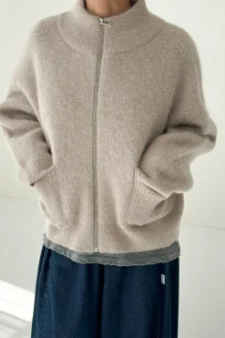 Alpaca Zip Front Jacket (Smoke)