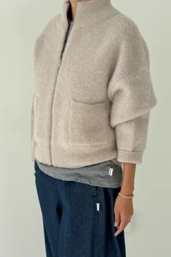 Alpaca Zip Front Jacket (Smoke)