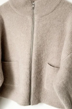 Alpaca Zip Front Jacket (Smoke)