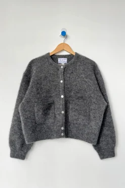 Amélie Alpaca Cardigan (Charcoal)