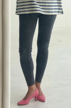 Cashmere Ribbed Leggings (Charcoal)