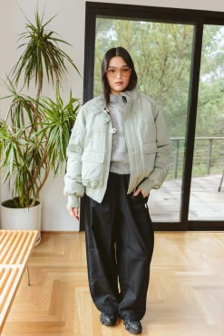 Chachi Bomber Jacket (Pale Aqua)