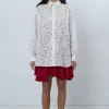 Crisp Delicate Embroidered Cotton Shirt (White)
