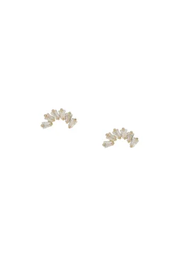 CZ Baguette Studs (Solid Gold)