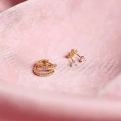 CZ Pave Huggies (Solid Gold)