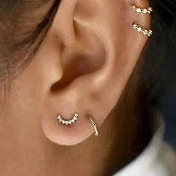 CZ Pear Crawler Studs (Solid Gold)