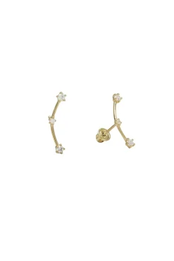 CZ Three Star Constellation Studs (Solid Gold)
