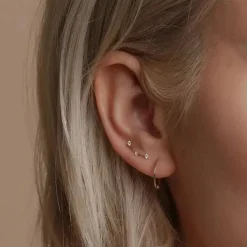 CZ Three Star Constellation Studs (Solid Gold)