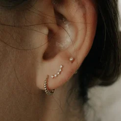 CZ Three Star Constellation Studs (Solid Gold)