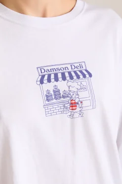 Damson Deli Long Sleeve Tee (White)