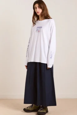 Damson Deli Long Sleeve Tee (White)