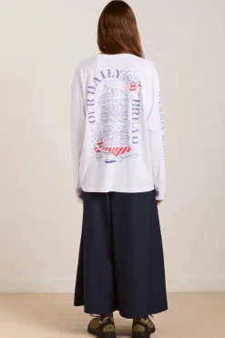 Damson Deli Long Sleeve Tee (White)