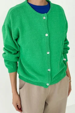 Leila Cotton Cardigan (Spring Green)