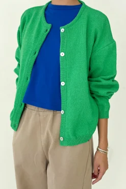 Leila Cotton Cardigan (Spring Green)