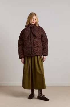 Leopard Pearl Hooded Puffer (US size 10 and 12 left only)