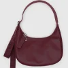 Medium Recycled Leather Crescent Bag (Mahogany)