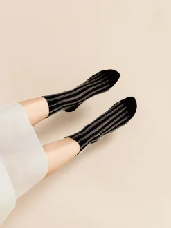 Mykonos Sheer Short Crew (Black)