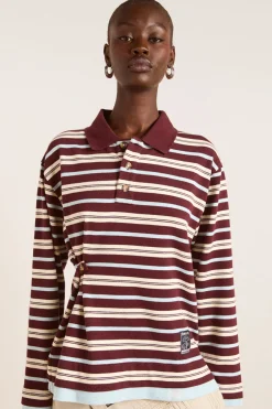 Noah Cinch Layered Rugby (Chocolate Stripe)