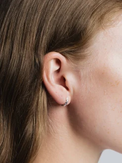 Organic Huggie Hoops (Silver)