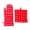 Oven Mitt & Potholder Set (Blocks Pink)