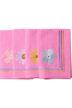 4-Piece Linen Napkin Set (Pink Delight)