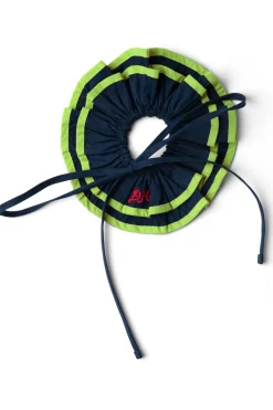 Piping Tie Scrunchie (Navy/Lime)