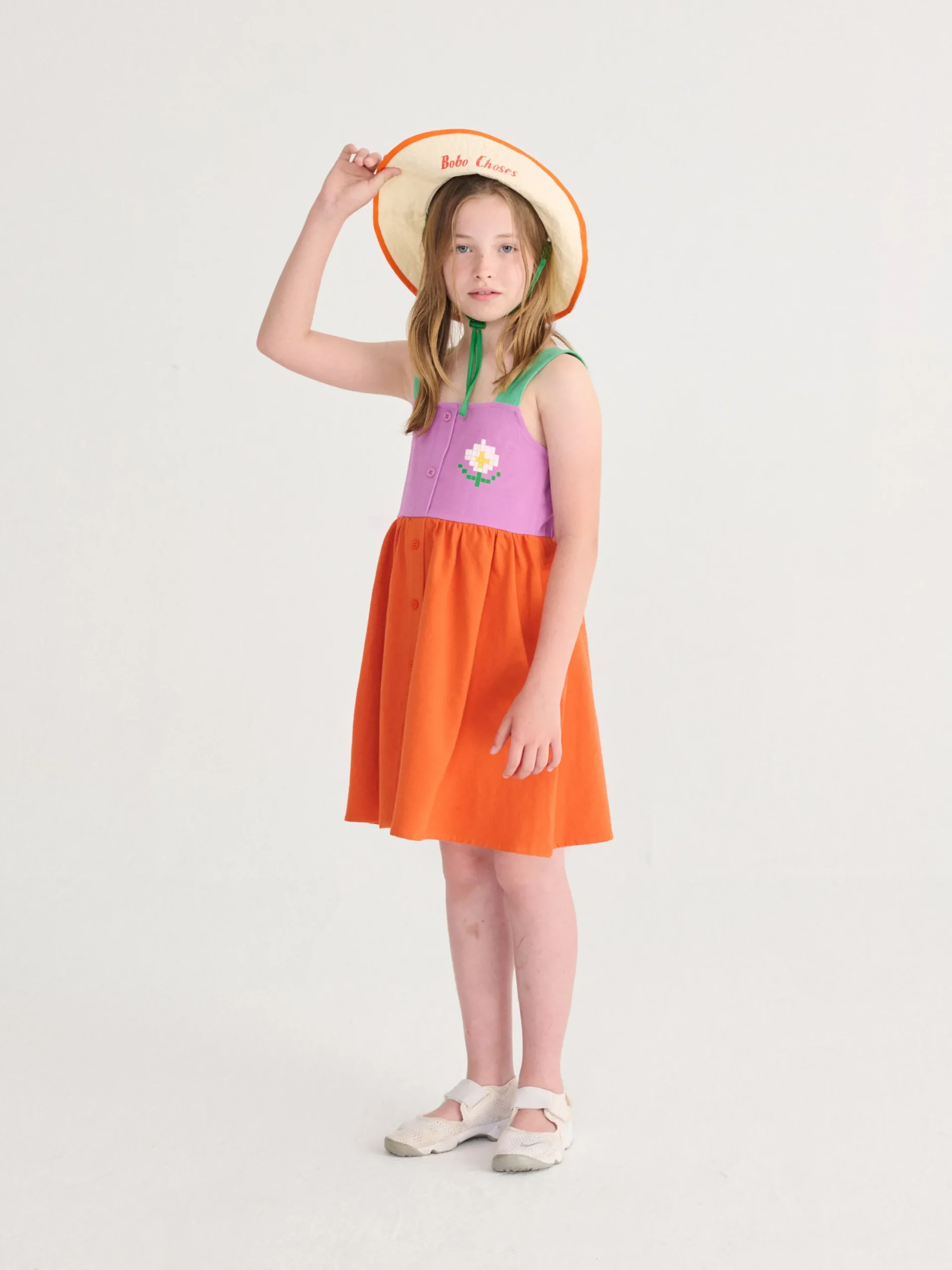 Pixel Daisy Color Block Woven Dress (Kids)
