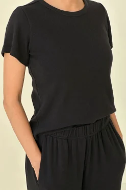 Pointelle Babe Tee (Black)