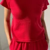 Pointelle Babe Tee (Red Apple)