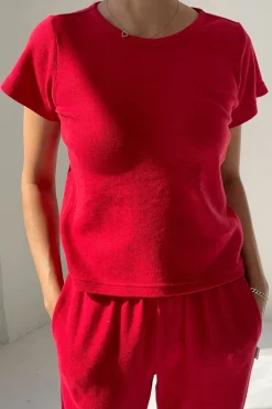 Pointelle Babe Tee (Red Apple)