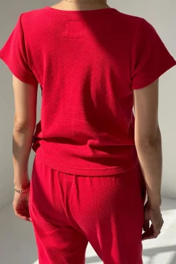 Pointelle Babe Tee (Red Apple)