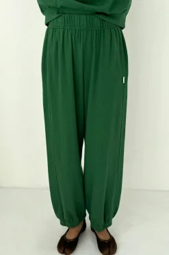 Pointelle Balloon Pants (Moss Green)