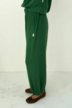 Pointelle Balloon Pants (Moss Green)