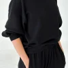 Pointelle Core Sweatshirt (Black)