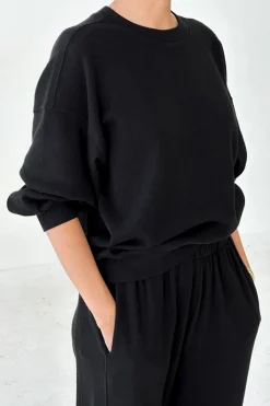Pointelle Core Sweatshirt (Black)