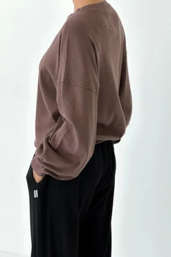 Pointelle Core Sweatshirt (Chocolate)