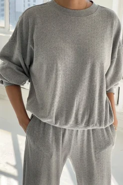 Pointelle Core Sweatshirt (Melange Grey)