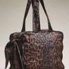 Quilted Tote Bag (Dark Leopard)