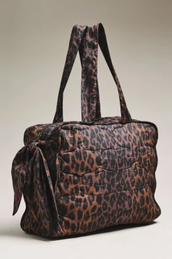 Quilted Tote Bag (Dark Leopard)