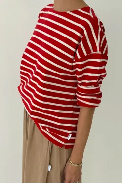 Sailor Top (White Stripe on Red)