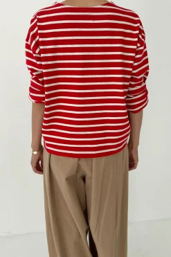 Sailor Top (White Stripe on Red)