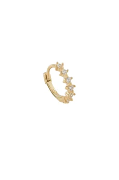 Solid Gold Prong CZ Huggie (Single)