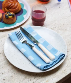 Squares Napkin Set (Blue/Soft Aqua)