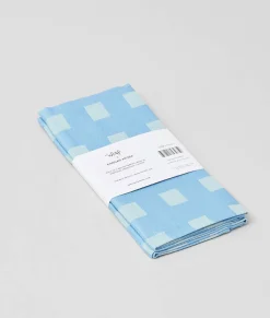 Squares Napkin Set (Blue/Soft Aqua)