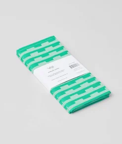 Stripes Napkin Set (Turquoise/Natural)
