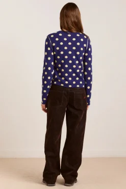 Tabitha Merino Reversible Cardigan (Navy/Butter)