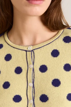 Tabitha Merino Reversible Cardigan (Navy/Butter)