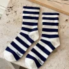 Wally Sock Stripe Wide (Navy Stripe)