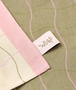 Wave Grid Woven Cotton Tea Towel (Natural)