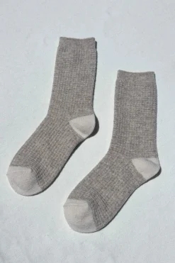 Wool Waffled Socks (Oatmeal / Cream)